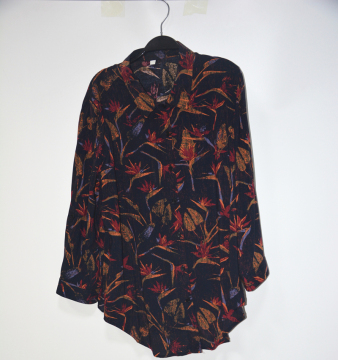 Polyester Digital Print Floral Ladies' Summer Chiffon Shirts