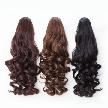 Fashionable Women's Long Curly Hair Clasp Wig with Large Wave Retro Claw Clip Style