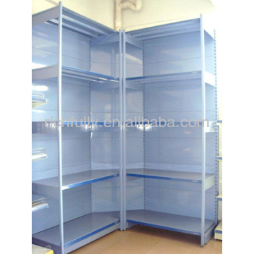 RFY-SA02:Heavy-duty Supermarket Corner Modern Curved Wall Shelf with DOUBLE-POST
