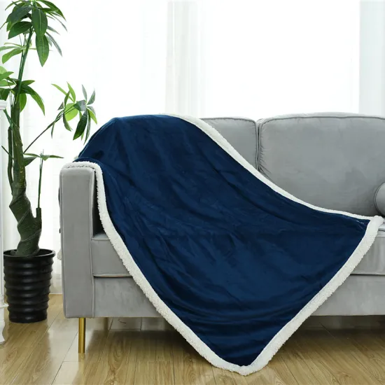 New design portable custom logo fashion eid lamb sherpa flannel fleece throw blanket