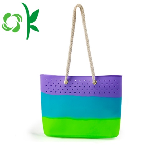 로프 핸들이 달린 베스트 셀러 Durale Silicone Beach Bag