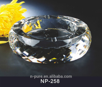 luxury OEM circle or round crystal glass ashtray for business gift