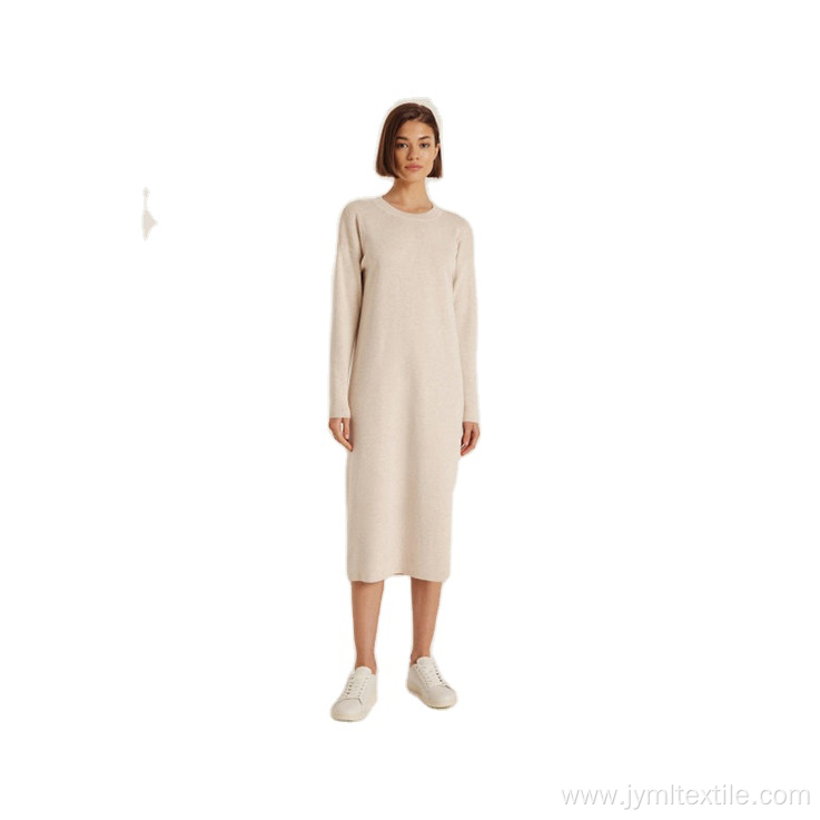 Breathable Long V-Neck Knitted Dress Autumn Sweaters