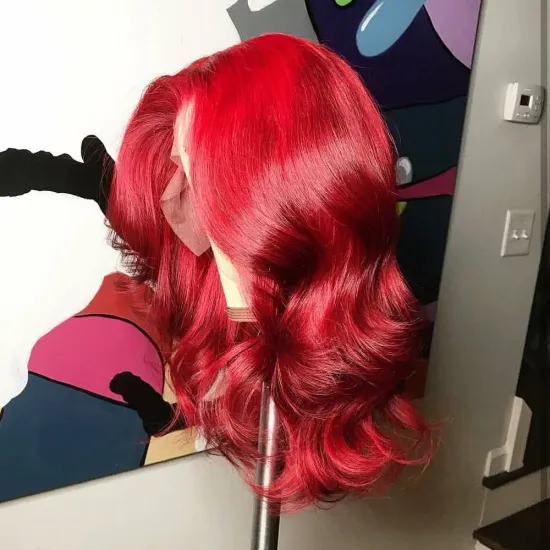 Red Colored Human Hair Wigs, Hd  Lace Front Wig, Red Orange Pink Purple Wigs Lace Front Human Hair For Black  Women