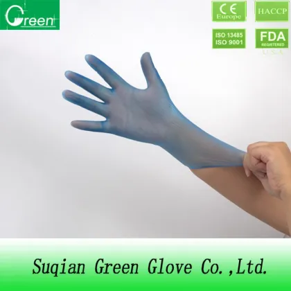 vinyl gloves blue color pvc glove