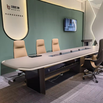 میز کنفرانس متالیک خاکستری لوکس