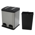 Bin de reciclaje de cocina dual de forma rectangular de 16L