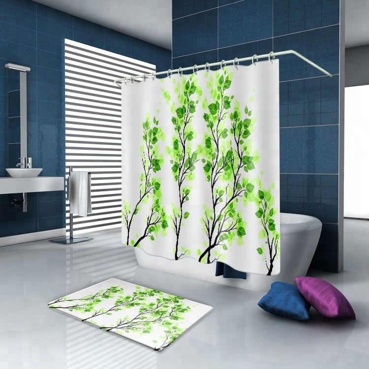 PEVA novelty custom bathroom transparent shower curtain