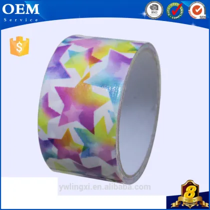 Rainbow Color Star Printed Adhesive Cloth Tape Duct Tape