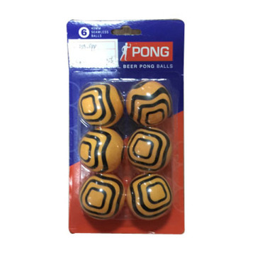 Hot Selling Customs Logo Printed 40mm Seamless 6pcs Packing Beer Pong Game Ball