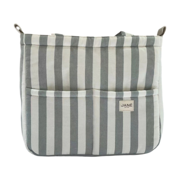 Striped Cotton Multi Pocket Mommy Diaper Bag