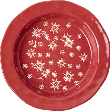 Limited time Christmas red ceramic plate