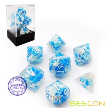 Набор многогранных игральных костей Bescon Snowflake, набор из 7 игральных костей Snowflake Poly RPG