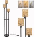 Country style vertical floor lamp with rope shade
