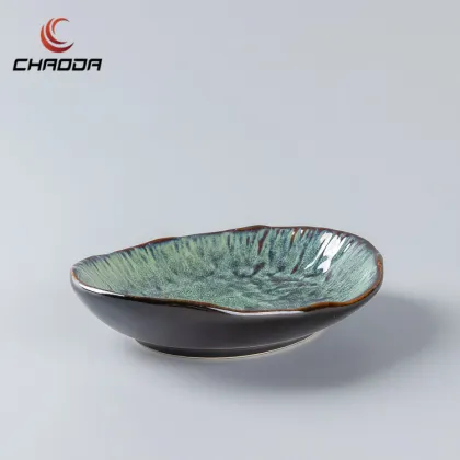 Rustic Ceramic Yuanbao Shaped Fish Plate