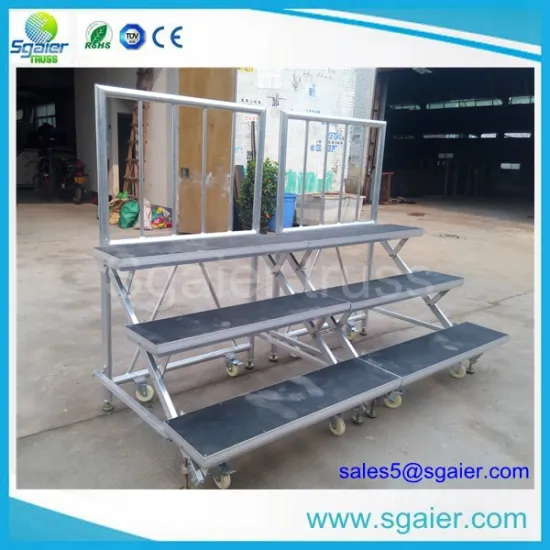Aluminum choral riser with guardrail in Guangzhou Sgaier