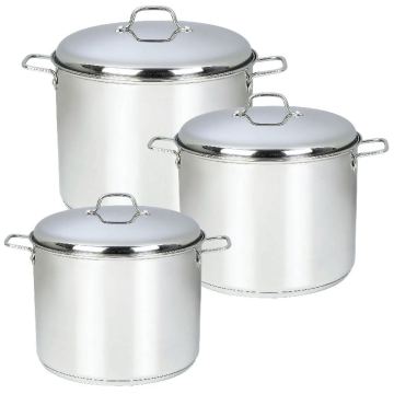 stainless steel stock pot with ss liner knob