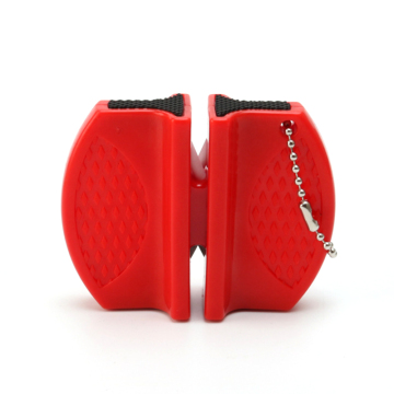 Professional Red 1-Stage Mini Manual Plastic Kitchen Knife Sharpener