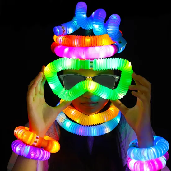 Amazon's Hot Sale: Vibrant LED Light-Up Plastic Decompression Toys - Pop Tubes for Sensory and Fidget Needs in Children