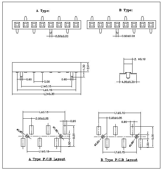 Fhdm09 Xxsxxxx 2 00mm Female Header Single Row Smt Type H2 0