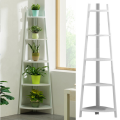 Display Wall Rack 5-Tier Corner Ladder Shelf Bookcase Display Wall Rack Factory