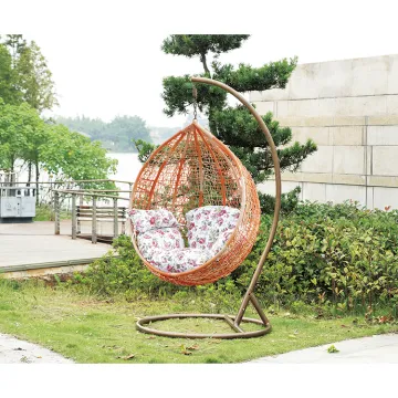 Modern Outdoor Rattan Swing Chair - PE Rattan Patio Hanging Egg Chair