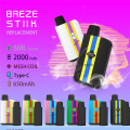 सर्वश्रेष्ठ बदली जाने योग्य डिस्पोजेबल vape पॉड 2000 पफ्स ब्रेज़