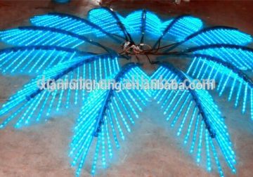 Home garden decorative 16.5ft Height outdoor artificial green flashing LED solar lighted up Date palm trees with bark EDS06 1416