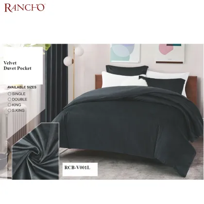 Velvet Fabric Thick Duvet Pocket Quilt Cover Set