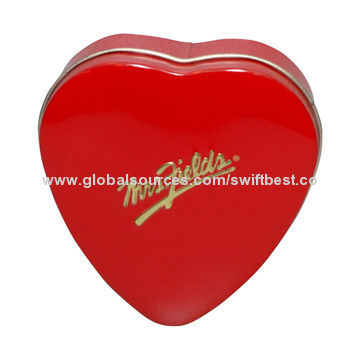 Heart shape tin box