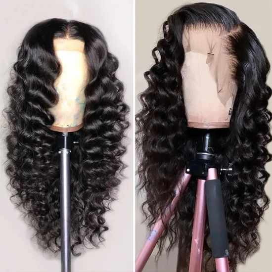 Cheap Human Hair Wigs For Black Women Brazilian Virgin Cuticle Aligned Human Hair 13x4 Lace Front Wig Loose Wave Hot Sale