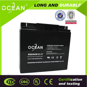 Solar rechargeable Battery deep cycle battery 17AH 12V