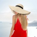 Chapéus do sol feminino verão bordado no verão