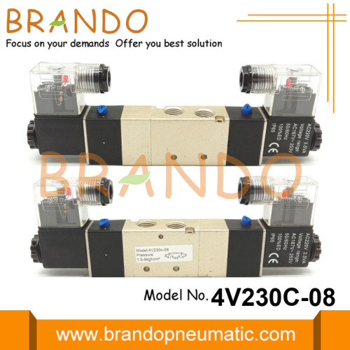 1/4 &#39;&#39; électrovanne pneumatique 4V230C-08 5/3 voies 220VAC