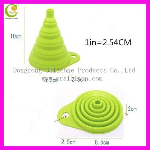 Hot selling food grade easy clean small collapsible silicone funnel for kitchen tools