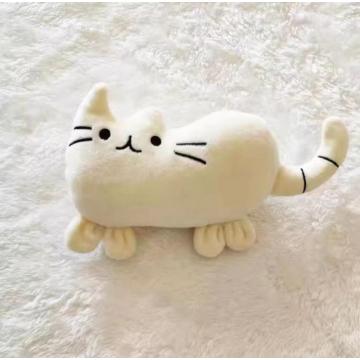 White cat plush sleeping toy pillow for children