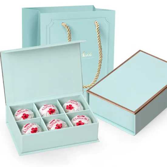 Gold Foil Logo Luxury Rigid Cardboard Chocolate Packaging