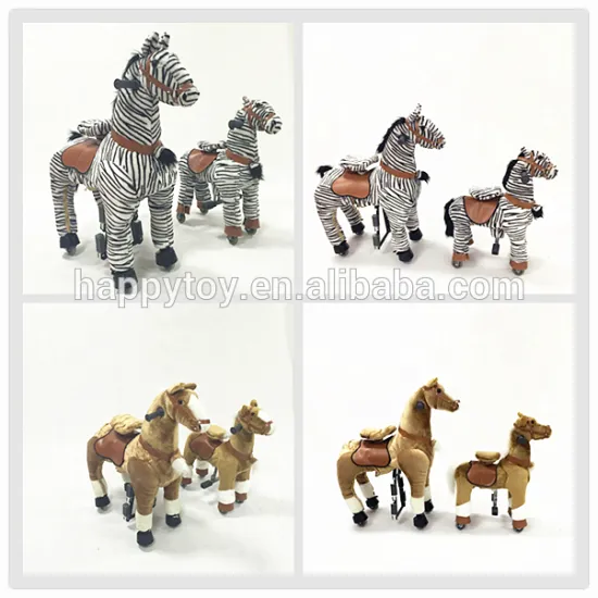 Stuffed Christmas ride on zebra for kids & adult/kids spring horse toy