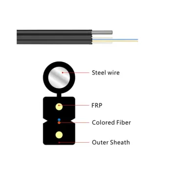 1km Outdoor FTTH Fiber Cable with Messenger Wire