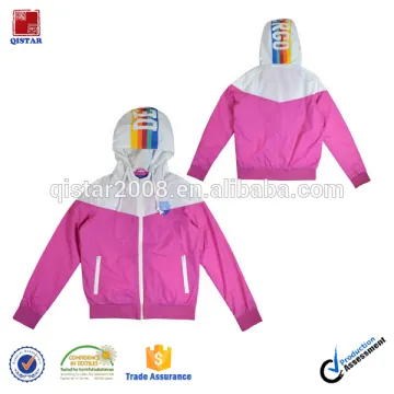 Popular Women's Windproof Nylon Jacket With Printing Hood