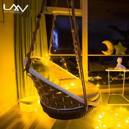 Creative Rattan Hanging Egg Chair for B&B Holiday Courtyard and Outdoor Garden Patios