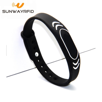 13.56mhz printed embossed silicone nfc rfid wristband