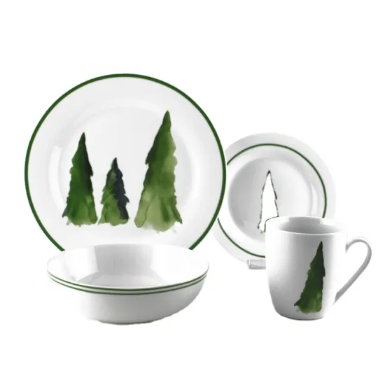 New Nordic Unique Embossed Ceramic Plates Dinnerware