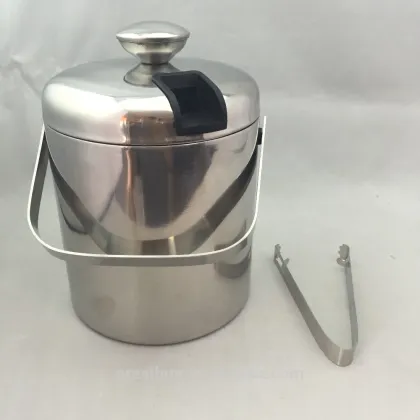 43 ounce Double Wall Stainless steel Ice Bucket with Tong
