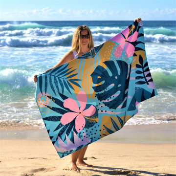 Aangepaste sneldrogende microvezelwafelsrol strandhanddoek