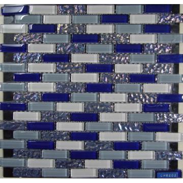 Mode Blue Rectangle Chip kaca mosaik
