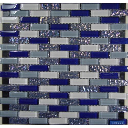 Fashion Blue Rectangle Chip Glass Mosaic