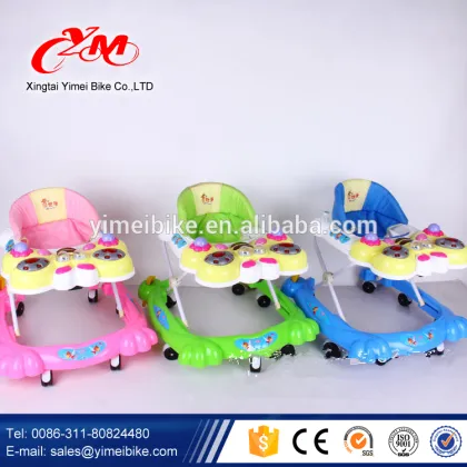 China wholesale baby walker with stopper push bar/plastic baby walker