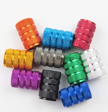 Universal Colorful Car Aluminum Alloy Anodized Knurled Schrader Valve Caps