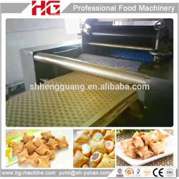500 Kg per hour high quality center filling biscuit production line